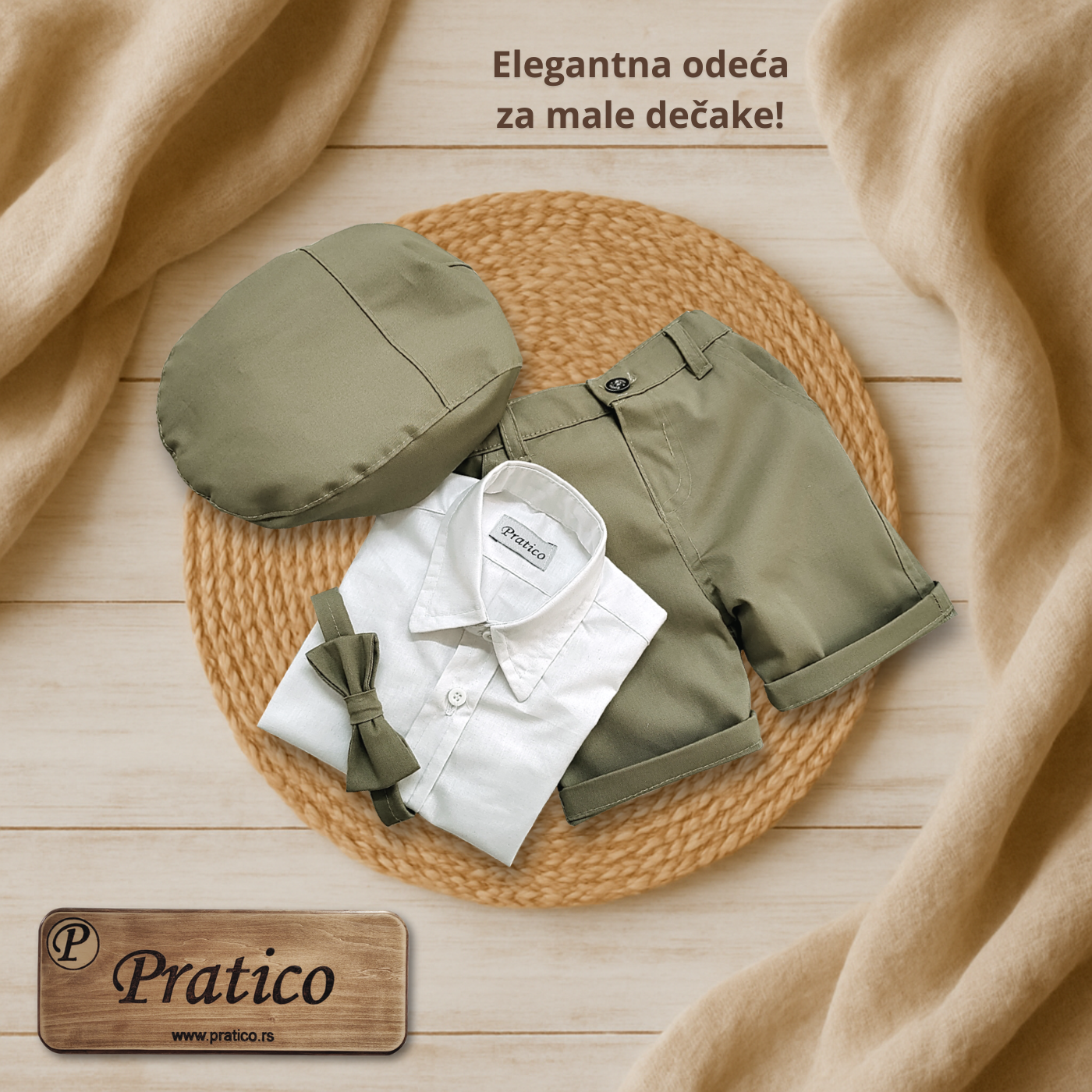 Svetlo-maslinasto/beli_2 komplet za male dečake